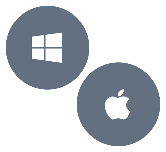 Microsoft Windows and Apple Mac icons